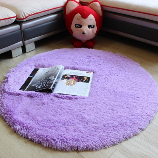 Minimalist Solid Color Rug Multi-Color Faux Wool Carpet Anti-Slip Stain Resistant Washable Rug for Bedroom Dark Purple Clearhalo 'Area Rug' 'Casual' 'Rugs' Rug' 2254116