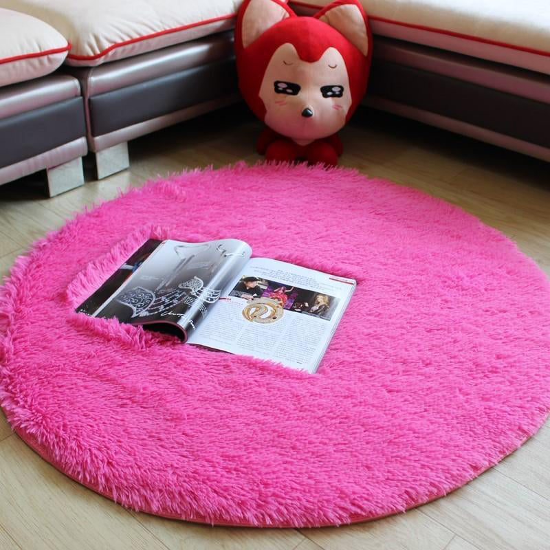Minimalist Solid Color Rug Multi-Color Faux Wool Carpet Anti-Slip Stain Resistant Washable Rug for Bedroom Rose Red Clearhalo 'Area Rug' 'Casual' 'Rugs' Rug' 2254117