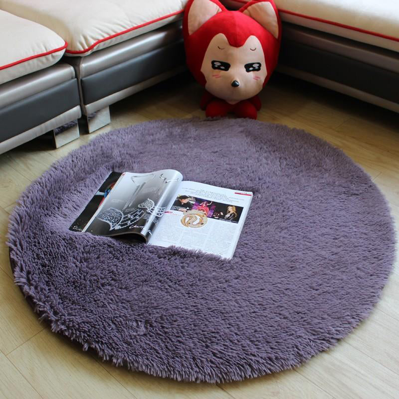 Minimalist Solid Color Rug Multi-Color Faux Wool Carpet Anti-Slip Stain Resistant Washable Rug for Bedroom Purple Clearhalo 'Area Rug' 'Casual' 'Rugs' Rug' 2254123