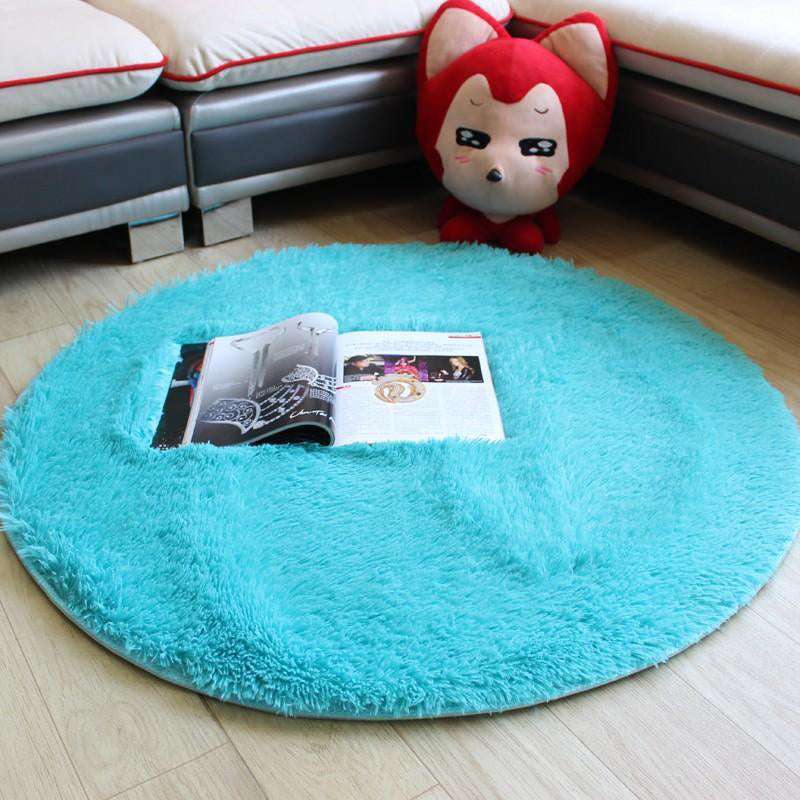 Minimalist Solid Color Rug Multi-Color Faux Wool Carpet Anti-Slip Stain Resistant Washable Rug for Bedroom Lake Blue Clearhalo 'Area Rug' 'Casual' 'Rugs' Rug' 2254125