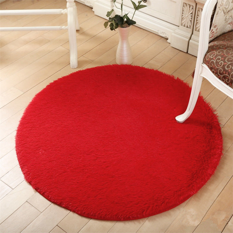 Minimalist Solid Color Rug Multi-Color Faux Wool Carpet Anti-Slip Stain Resistant Washable Rug for Bedroom Red Clearhalo 'Area Rug' 'Casual' 'Rugs' Rug' 2254130