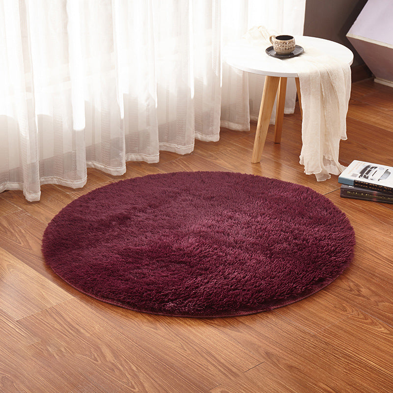 Multi Color Plain Rug Artificial Wool Nordic Area Rug Easy Care Machine Washable Rug for Girls Room Burgundy Clearhalo 'Area Rug' 'Casual' 'Rugs' Rug' 2254141
