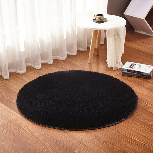 Multi Color Plain Rug Artificial Wool Nordic Area Rug Easy Care Machine Washable Rug for Girls Room Black Clearhalo 'Area Rug' 'Casual' 'Rugs' Rug' 2254146