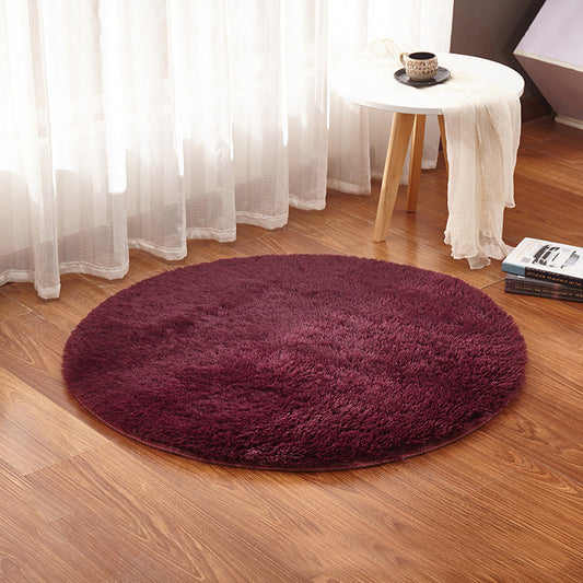 Plush Plain Rug Multi Colored Minimalism Rug Synthetics Machine Wash Pet-Friendly Rug for Bedroom Burgundy Clearhalo 'Area Rug' 'Casual' 'Rugs' Rug' 2254170