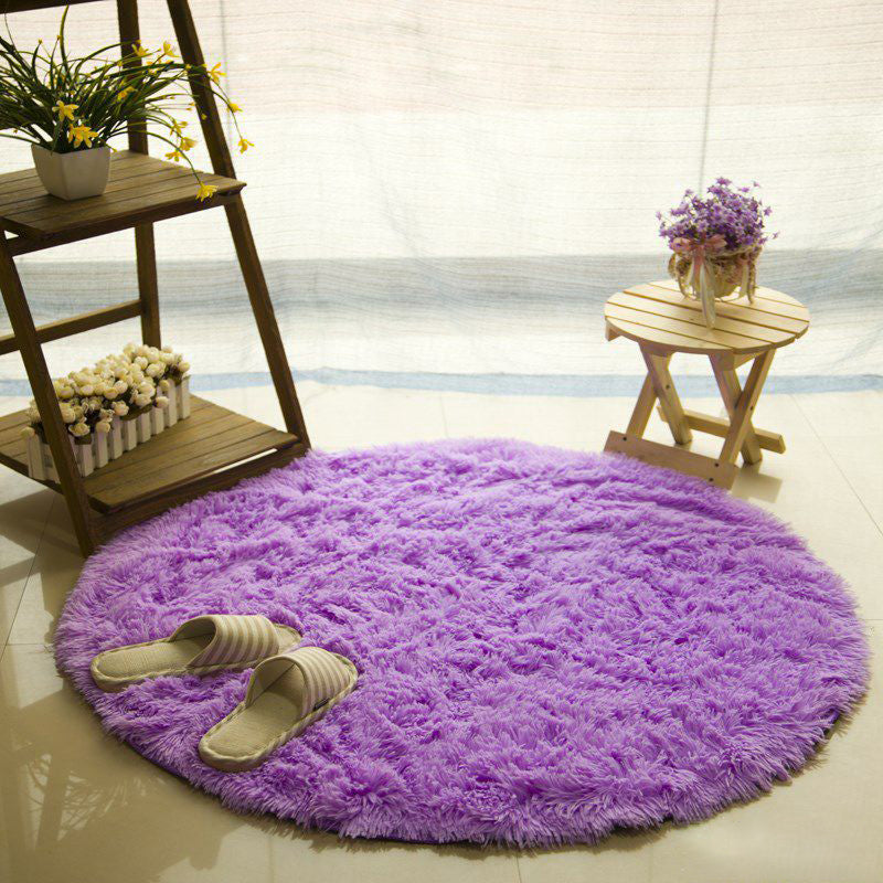 Modern Living Room Rug Multi Color Plain Carpet Faux Wool Machine Washable Indoor Rug Purple Clearhalo 'Area Rug' 'Casual' 'Rugs' Rug' 2254179