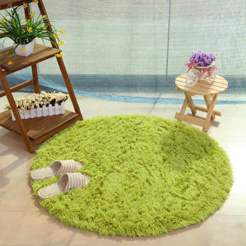 Modern Living Room Rug Multi Color Plain Carpet Faux Wool Machine Washable Indoor Rug Green Clearhalo 'Area Rug' 'Casual' 'Rugs' Rug' 2254180