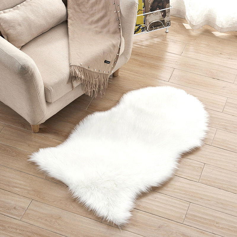 Fluffy Plain Rug Multi-Color Simplicity Rug Artificial Wool Pet-Friendly Easy Care Rug for Decor White Clearhalo 'Area Rug' 'Casual' 'Rugs' Rug' 2254200