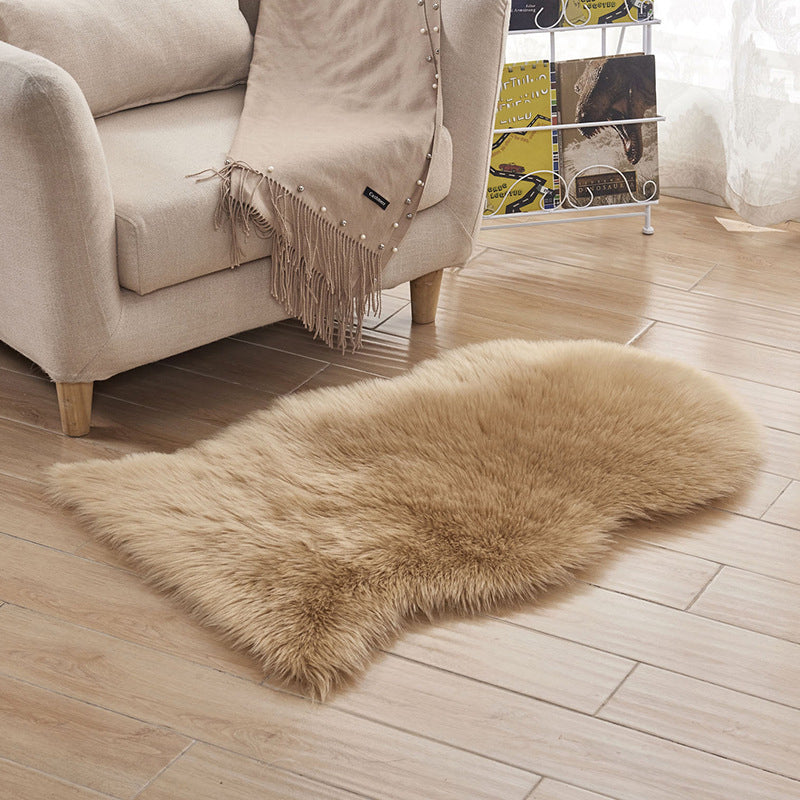 Fluffy Plain Rug Multi-Color Simplicity Rug Artificial Wool Pet-Friendly Easy Care Rug for Decor Khaki Clearhalo 'Area Rug' 'Casual' 'Rugs' Rug' 2254202
