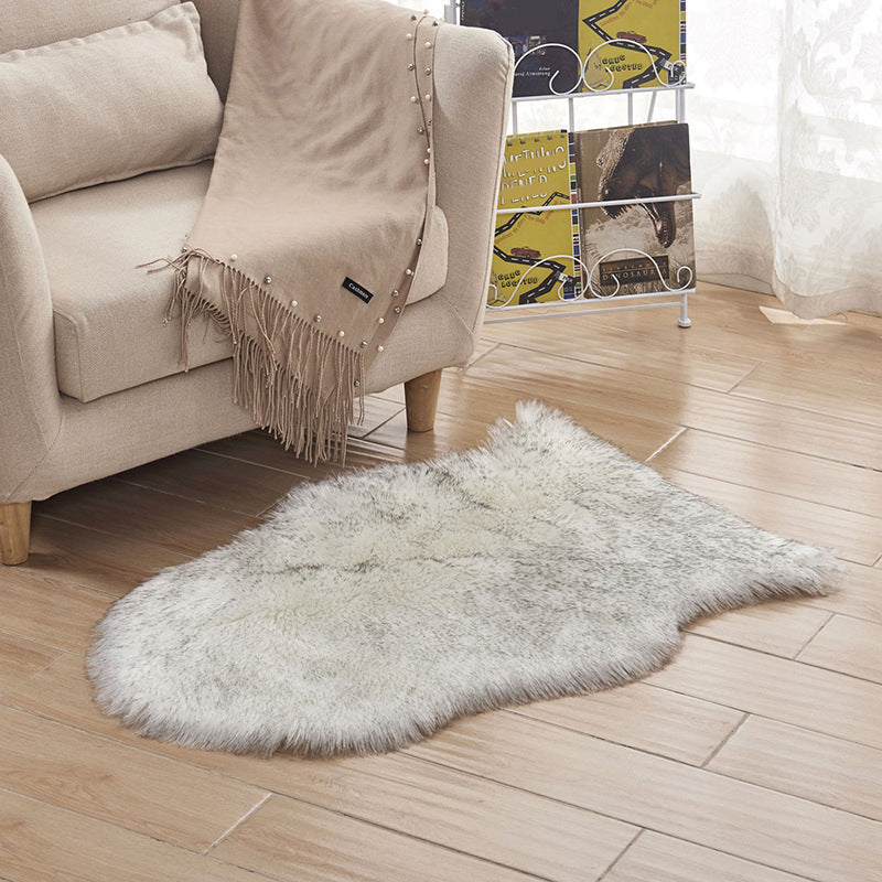 Fluffy Plain Rug Multi-Color Simplicity Rug Artificial Wool Pet-Friendly Easy Care Rug for Decor Gray-White Clearhalo 'Area Rug' 'Casual' 'Rugs' Rug' 2254207
