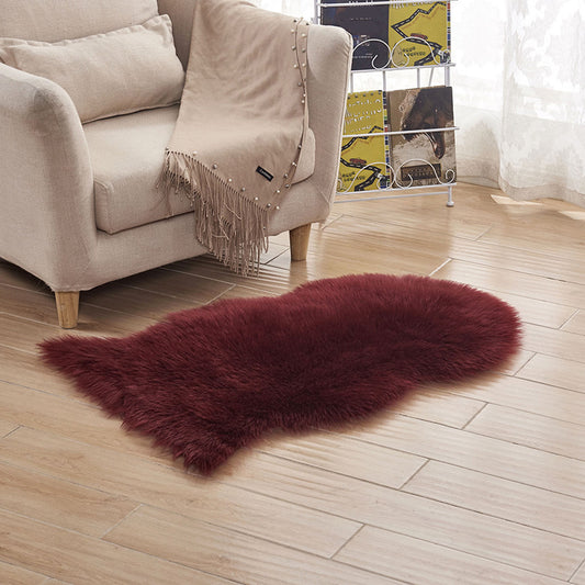 Fluffy Plain Rug Multi-Color Simplicity Rug Artificial Wool Pet-Friendly Easy Care Rug for Decor Burgundy Clearhalo 'Area Rug' 'Casual' 'Rugs' Rug' 2254209