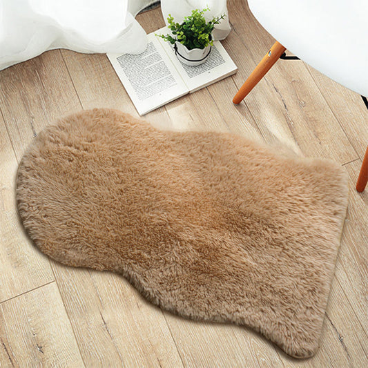 Irregular-Shape Plain Rug Multi Colored Nordic Rug Plush Pet-Friendly Anti-Slip Backing Washable Rug for Room Camel 2' x 3'3" Clearhalo 'Area Rug' 'Casual' 'Rugs' Rug' 2254214