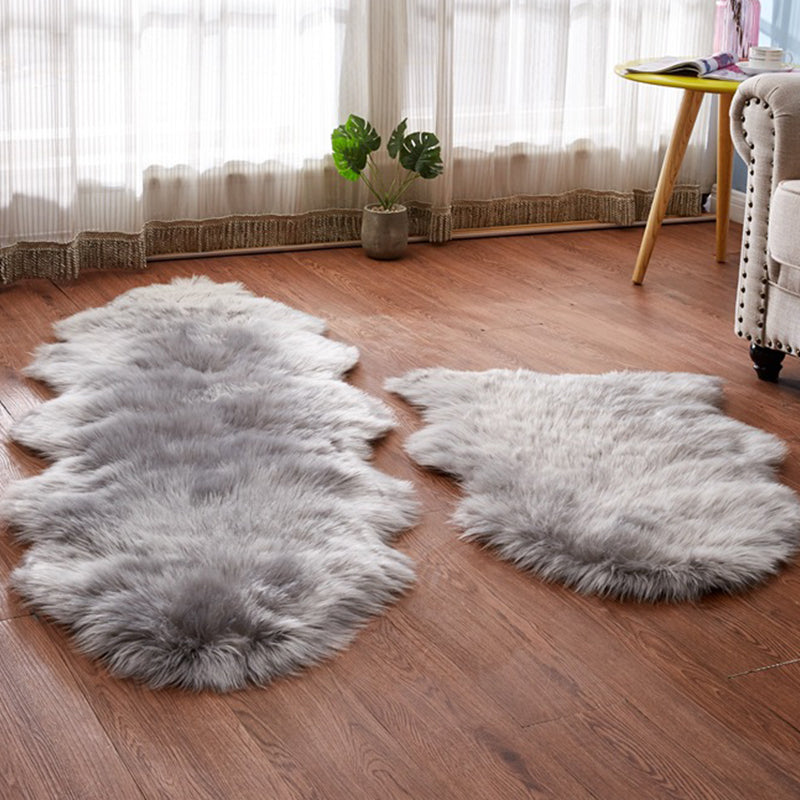 Cute Multicolor Casual Rug Fluffy Solid Color Carpet Machine Washable Pet-Friendly Non-Slip Rug for Girls Room Grey Clearhalo 'Area Rug' 'Casual' 'Rugs' Rug' 2256571