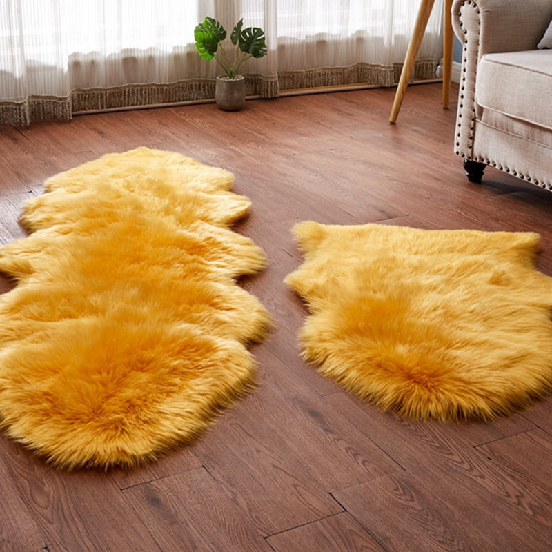Cute Multicolor Casual Rug Fluffy Solid Color Carpet Machine Washable Pet-Friendly Non-Slip Rug for Girls Room Yellow Clearhalo 'Area Rug' 'Casual' 'Rugs' Rug' 2256574