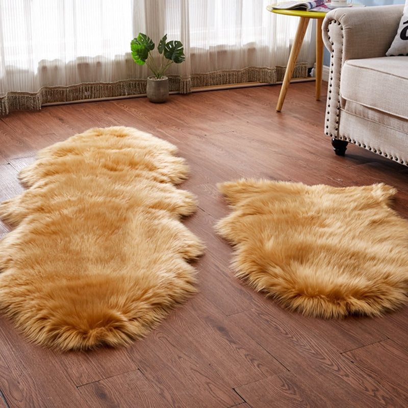 Cute Multicolor Casual Rug Fluffy Solid Color Carpet Machine Washable Pet-Friendly Non-Slip Rug for Girls Room Camel Clearhalo 'Area Rug' 'Casual' 'Rugs' Rug' 2256581