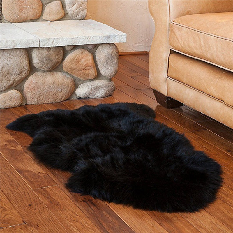 Cute Multicolor Casual Rug Fluffy Solid Color Carpet Machine Washable Pet-Friendly Non-Slip Rug for Girls Room Black Clearhalo 'Area Rug' 'Casual' 'Rugs' Rug' 2256583