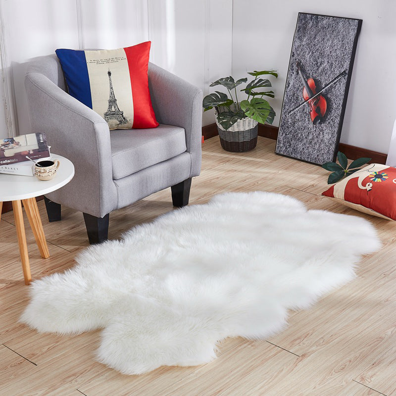 Scandinavian Solid Color Rug Multi Color Plush Carpet Non-Slip Machine Washable Stain Resistant Rug for Living Room White Clearhalo 'Area Rug' 'Casual' 'Rugs' Rug' 2256584