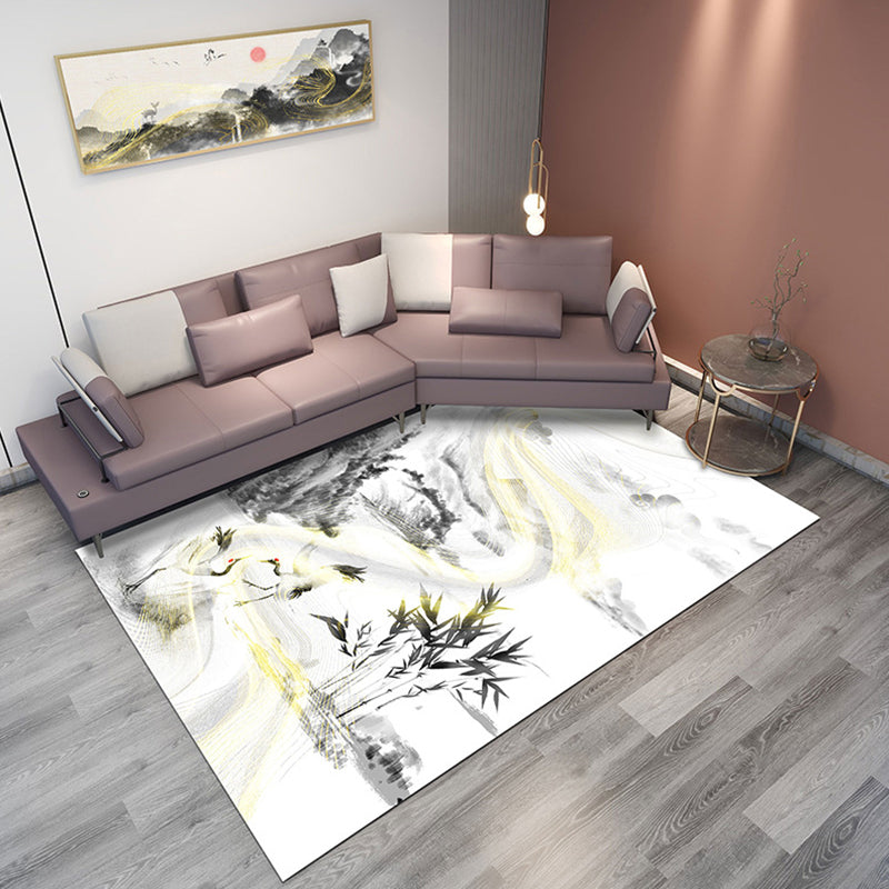 Classic Mountain Landscape Rug Multi-Color Chinese Rug Synthetics Stain Resistant Washable Non-Slip Rug for Deco Beige 2'7" x 3'11" Clearhalo 'Area Rug' 'Rug' 2256993