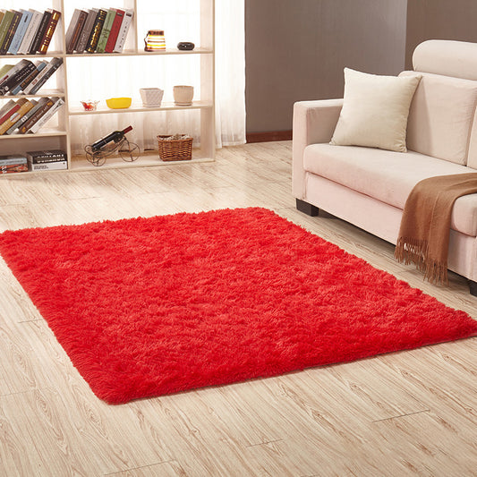 Rug Faux Wool Solid Color Rug Anti-Slip Backing Washable Rug for Home Red Clearhalo 'Area Rug' 'Casual' 'Rugs' Rug' 2257563
