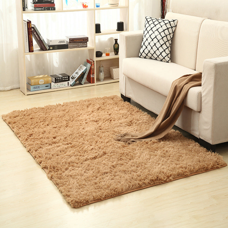 Rug Faux Wool Solid Color Rug Anti-Slip Backing Washable Rug for Home Khaki Clearhalo 'Area Rug' 'Casual' 'Rugs' Rug' 2257565