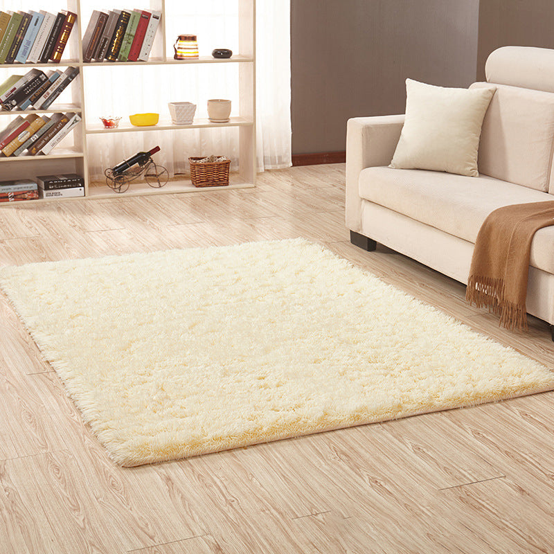 Rug Faux Wool Solid Color Rug Anti-Slip Backing Washable Rug for Home Beige Clearhalo 'Area Rug' 'Casual' 'Rugs' Rug' 2257575