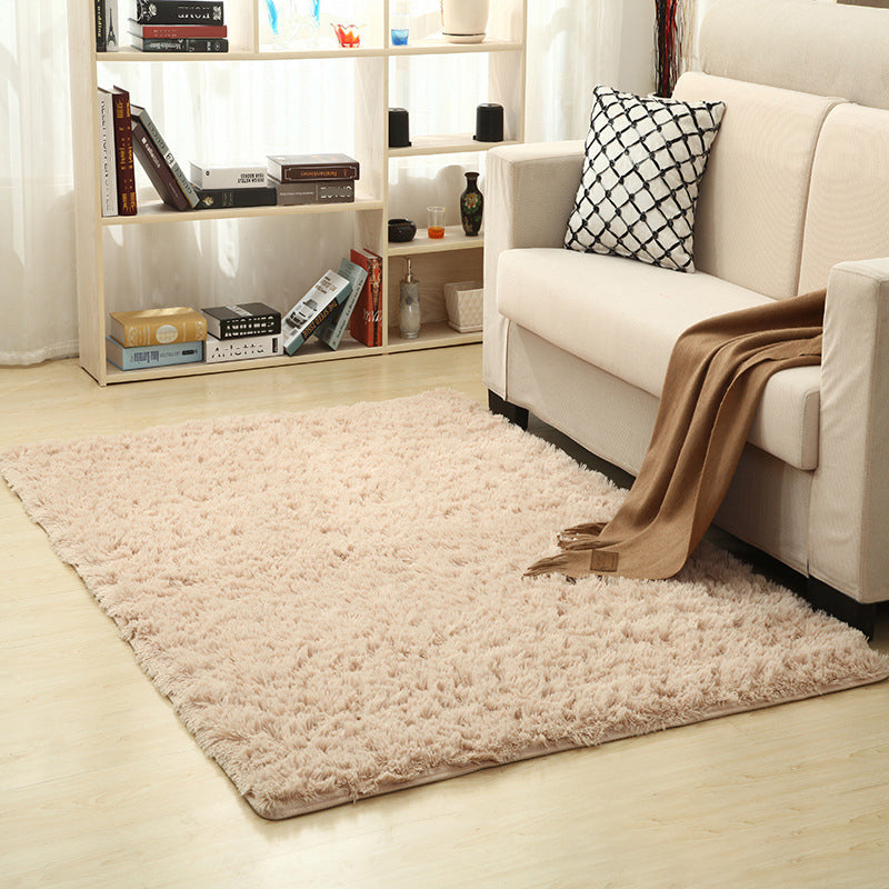 Rug Faux Wool Solid Color Rug Anti-Slip Backing Washable Rug for Home Light Camel Clearhalo 'Area Rug' 'Casual' 'Rugs' Rug' 2257576