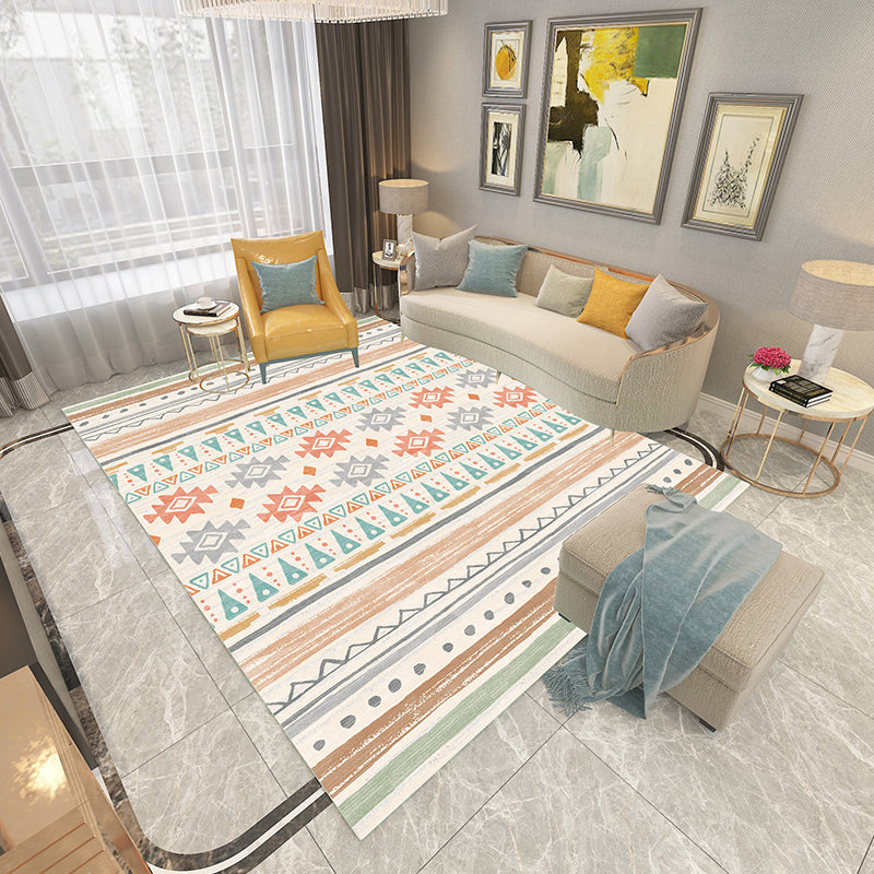 Americana Printed Rug Multi Color Synthetics Rug Anti-Slip Backing Stain Resistant Washable Rug for Sitting Room Yellow-Red Clearhalo 'Area Rug' 'Rugs' 'Southwestern' Rug' 2262668