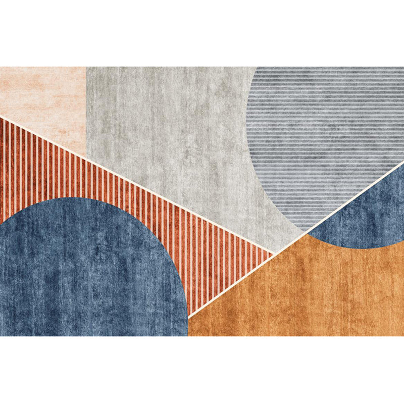 Nordic Color-Block Stripe Print Rug Multi-Colored Polypropylene Carpet Stain Resistant Anti-Slip Pet Friendly Rug for Drawing Room Smoke Gray Clearhalo 'Area Rug' 'Rug' 2266829