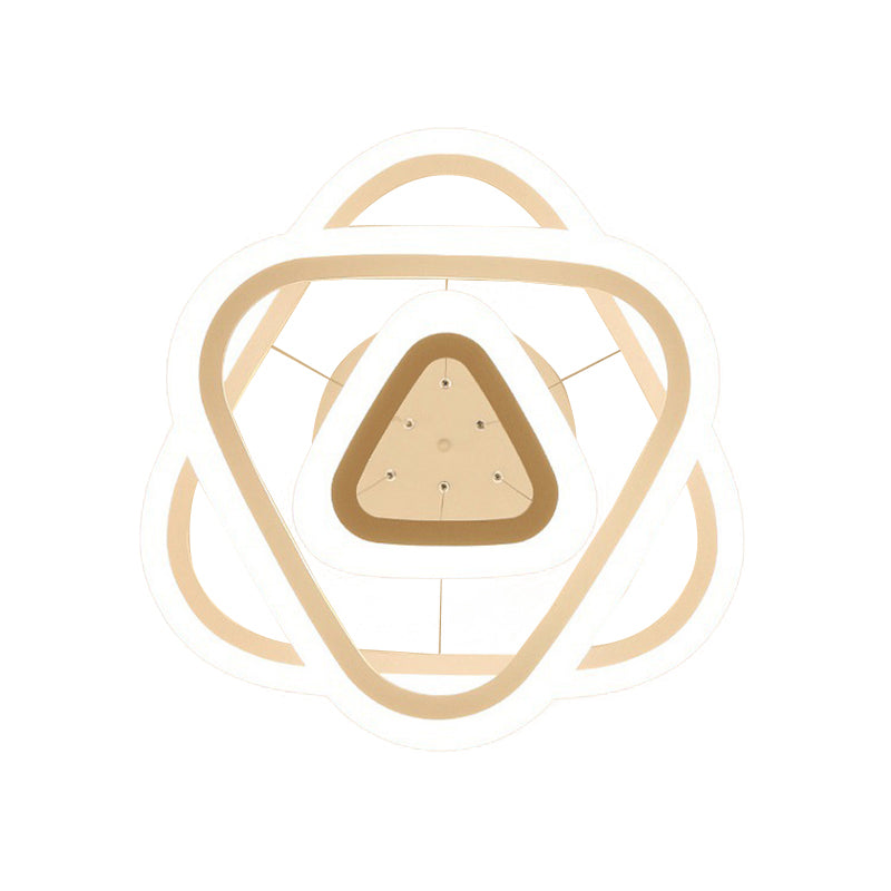 Triangle Restaurant Ceiling Pendant Light Metal Minimalist LED Chandelier in White Clearhalo 'Ceiling Lights' 'Chandeliers' 'Modern Chandeliers' 'Modern' Lighting' 2275262