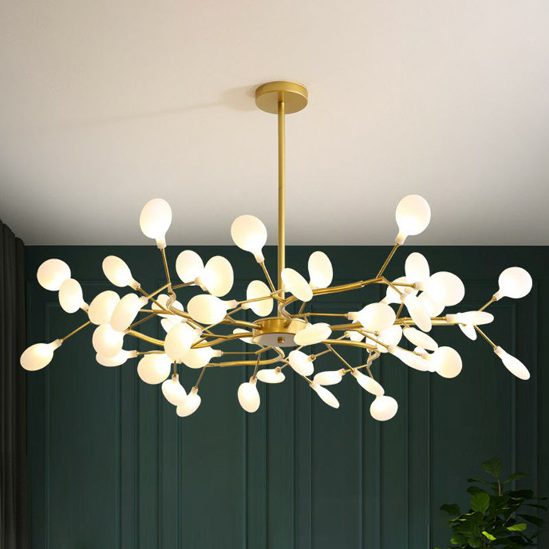 Gold Finish Firefly Hanging Lamp Modern Acrylic Chandelier Light Fixture for Living Room Clearhalo 'Ceiling Lights' 'Chandeliers' 'Modern Chandeliers' 'Modern' Lighting' 2282611