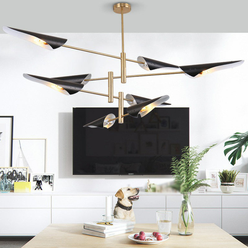 Metal Tiers Adjustable Chandelier Postmodernism Suspension Pendant Light for Living Room Clearhalo 'Ceiling Lights' 'Chandeliers' 'Modern Chandeliers' 'Modern' Lighting' 2283240