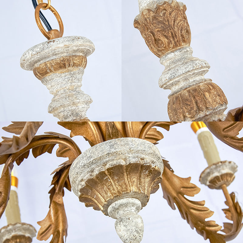 Gold Candle Chandelier Light Traditional Crystal 6 Lights Living Room Hanging Light Fixture Clearhalo 'Ceiling Lights' 'Chandeliers' Lighting' options 228396