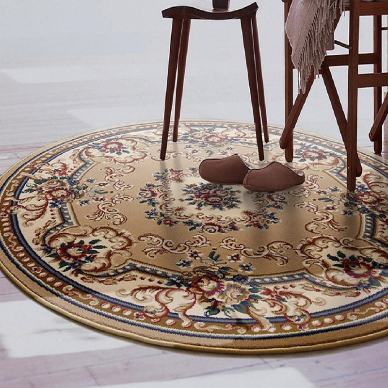 Olden Flower Printed Rug Multi Colored Synthetics Area Carpet Pet Friendly Washable Indoor Rug for Bedroom Clearhalo 'Area Rug' 'Rugs' 'Vintage' Rug' 2285419