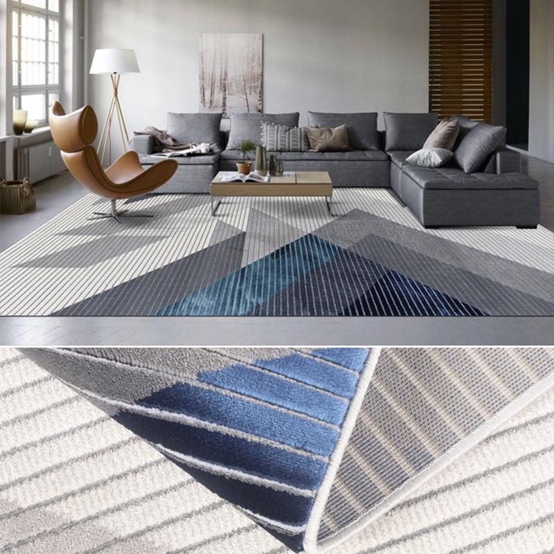Formal Decoration Rug Multi Colored Stripe Printed Indoor Rug Polyster Non-Slip Pet Friendly Area Carpet Clearhalo 'Area Rug' 'Modern' 'Rugs' Rug' 2285718