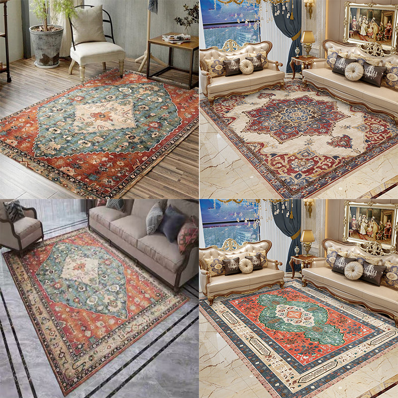 Moroccan Parlor Rug Multi Colored Geometric Patterned Area Carpet Polypropylene Anti-Slip Easy Care Rug Clearhalo 'Area Rug' 'Moroccan' 'Rugs' 'Vintage' Rug' 2285787