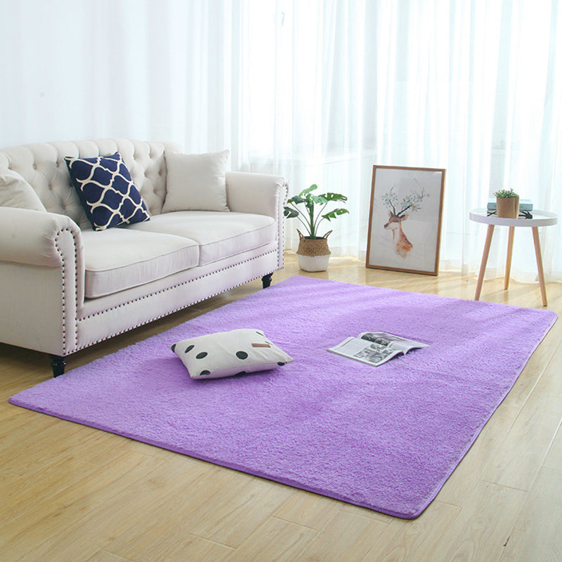 Calming Home Decor Rug Multi Colored Solid Color Indoor Rug Cotton Blend Anti-Slip Stain-Resistant Carpet Light Purple Clearhalo 'Area Rug' 'Rug' 2287824