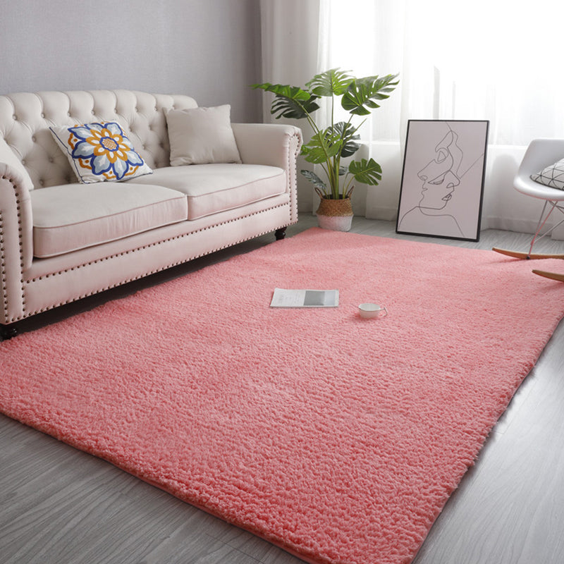 Modern Living Room Rug Multi Color Solid Color Area Carpet Anti-Slip Machine Washable Indoor Rug Watermelon Red Clearhalo 'Area Rug' 'Casual' 'Rugs' Rug' 2288124