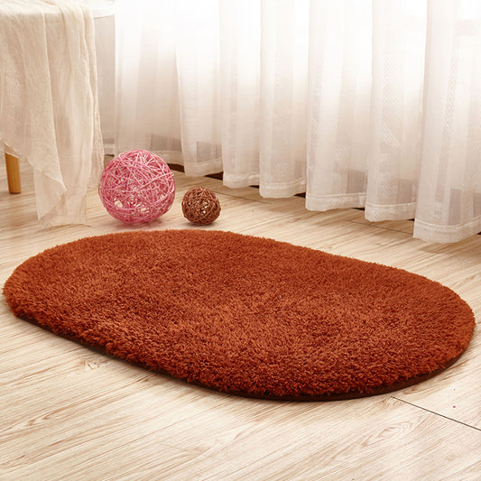 Multi Colored Solid Color Rug Polyster Casual Indoor Rug Anti-Slip Backing Pet Friendly Carpet for Bedroom Brown Clearhalo 'Area Rug' 'Casual' 'Rugs' Rug' 2288171