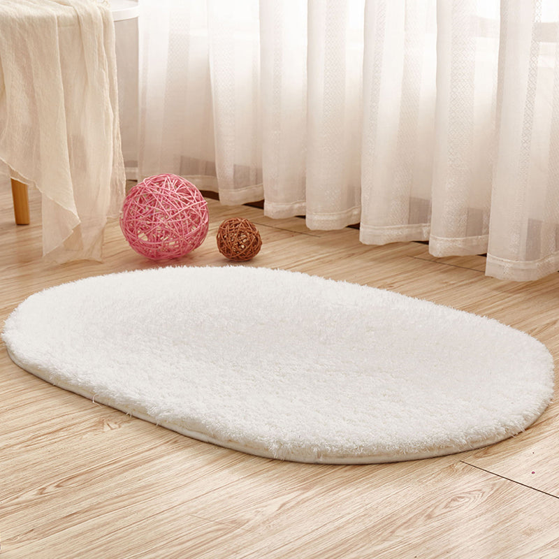 Multi Colored Solid Color Rug Polyster Casual Indoor Rug Anti-Slip Backing Pet Friendly Carpet for Bedroom White Clearhalo 'Area Rug' 'Casual' 'Rugs' Rug' 2288174