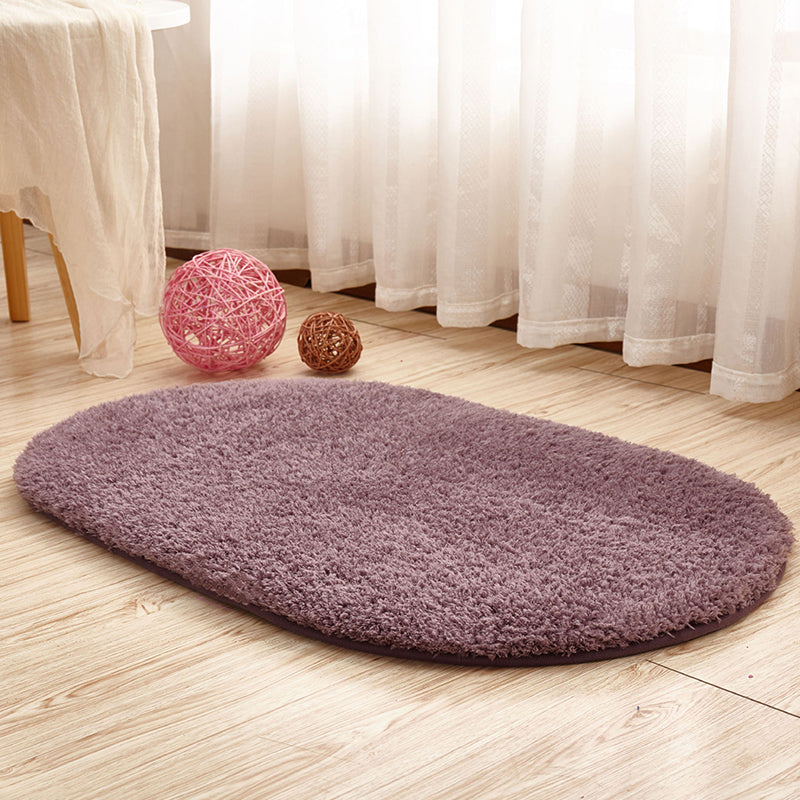 Multi Colored Solid Color Rug Polyster Casual Indoor Rug Anti-Slip Backing Pet Friendly Carpet for Bedroom Dark Purple Clearhalo 'Area Rug' 'Casual' 'Rugs' Rug' 2288176
