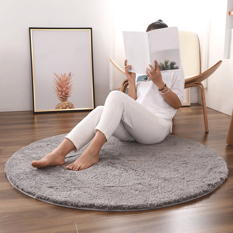Casual Multicolored Nordic Rug Polypropylene Solid Color Carpet Non-Slip Backing Machine Washable Rug for Bedroom Clearhalo 'Area Rug' 'Casual' 'Rugs' Rug' 2288194