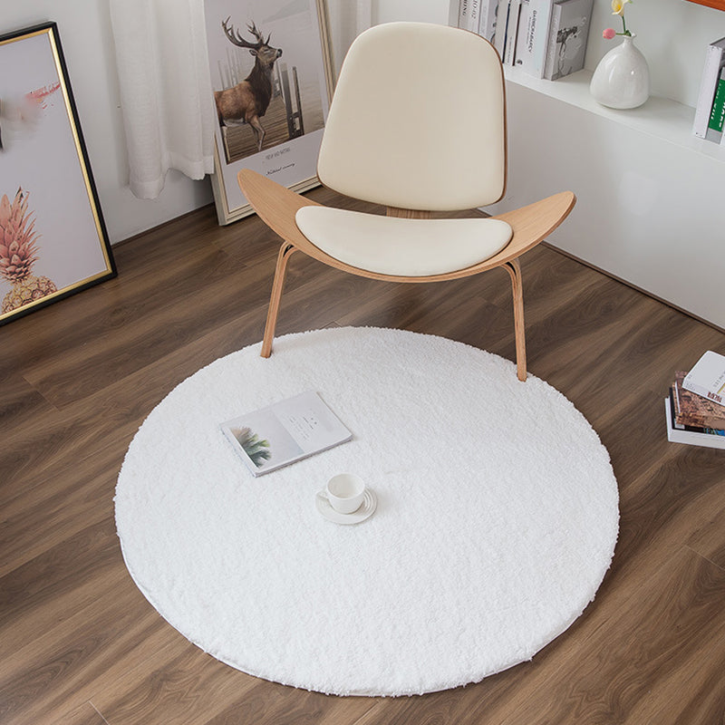 Casual Multicolored Nordic Rug Polypropylene Solid Color Carpet Non-Slip Backing Machine Washable Rug for Bedroom White Clearhalo 'Area Rug' 'Casual' 'Rugs' Rug' 2288199