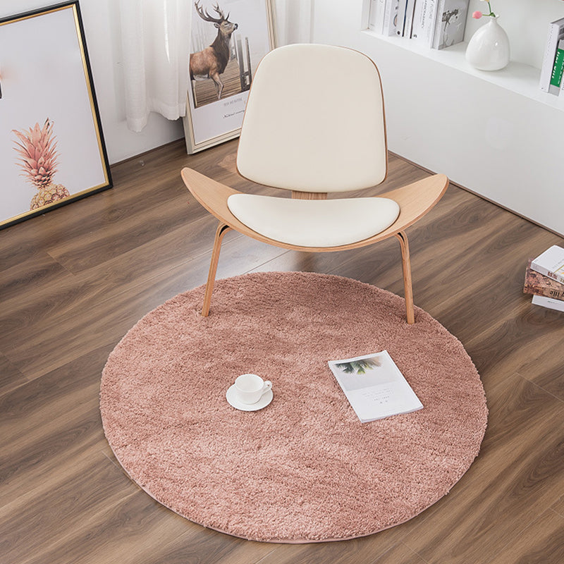 Casual Multicolored Nordic Rug Polypropylene Solid Color Carpet Non-Slip Backing Machine Washable Rug for Bedroom Nude Pink Clearhalo 'Area Rug' 'Casual' 'Rugs' Rug' 2288201