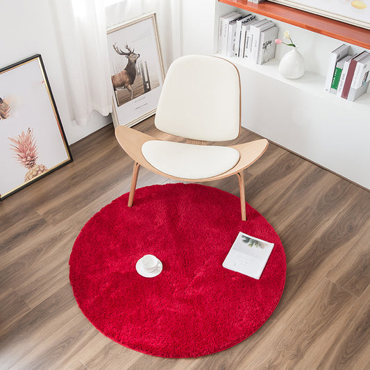 Casual Multicolored Nordic Rug Polypropylene Solid Color Carpet Non-Slip Backing Machine Washable Rug for Bedroom Red Clearhalo 'Area Rug' 'Casual' 'Rugs' Rug' 2288202