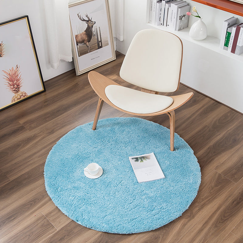 Casual Multicolored Nordic Rug Polypropylene Solid Color Carpet Non-Slip Backing Machine Washable Rug for Bedroom Sky Blue Clearhalo 'Area Rug' 'Casual' 'Rugs' Rug' 2288203