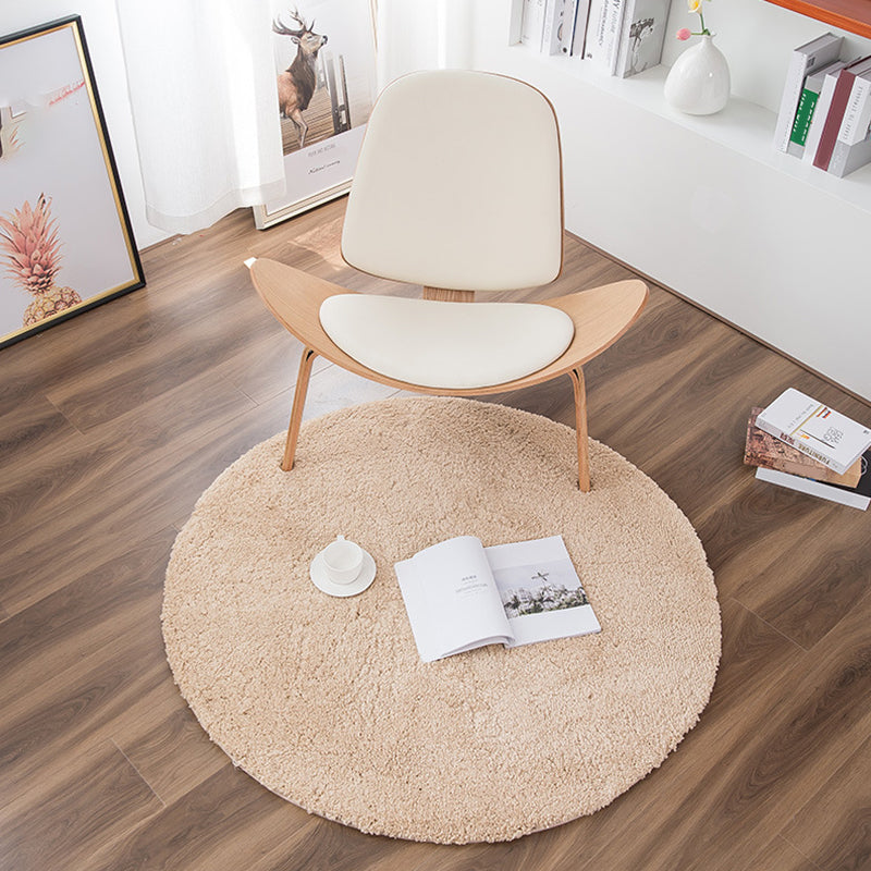 Casual Multicolored Nordic Rug Polypropylene Solid Color Carpet Non-Slip Backing Machine Washable Rug for Bedroom Light Camel Clearhalo 'Area Rug' 'Casual' 'Rugs' Rug' 2288207