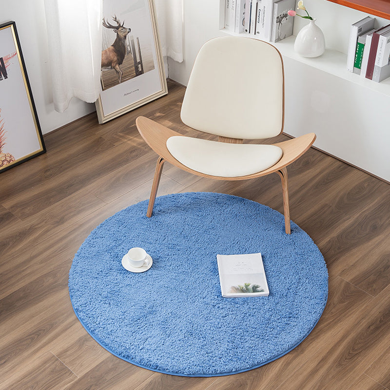 Casual Multicolored Nordic Rug Polypropylene Solid Color Carpet Non-Slip Backing Machine Washable Rug for Bedroom Blue Clearhalo 'Area Rug' 'Casual' 'Rugs' Rug' 2288208