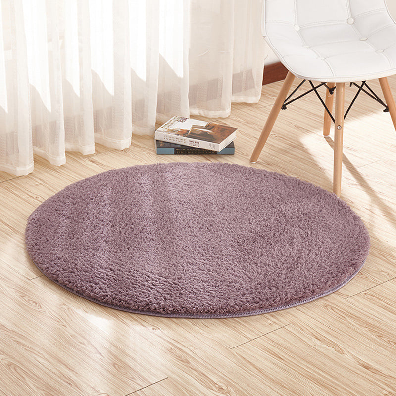 Relaxing Living Room Rug Multi Color Solid Color Indoor Rug Polyster Anti-Slip Backing Easy Care Carpet Dark Purple Clearhalo 'Area Rug' 'Casual' 'Rugs' Rug' 2288209
