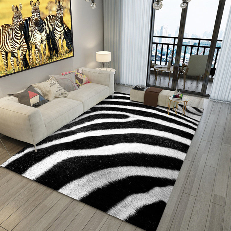 Trendy Parlor Rug Multi Colored Animal Skin Printed Area Carpet Anti-Slip Easy Care Indoor Rug Black-White Clearhalo 'Area Rug' 'Casual' 'Rugs' Rug' 2288361