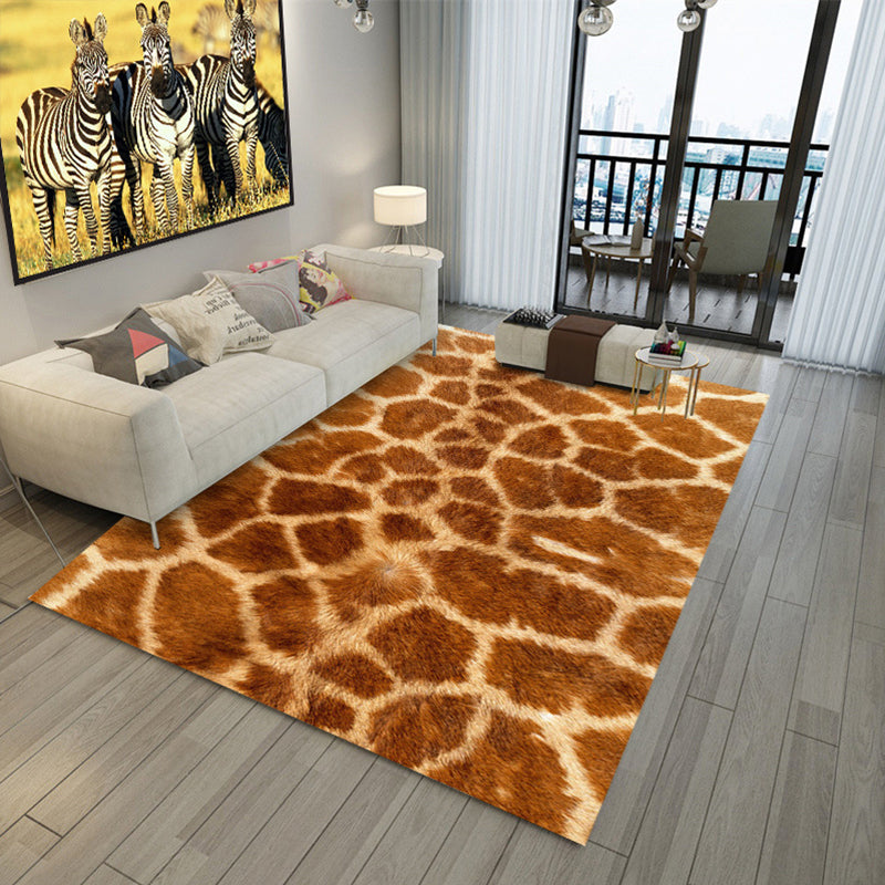Trendy Animal Skin Rug Multi Color Polypropylene Indoor Rug Anti-Slip Backing Easy Care Carpet for Room Yellow-Brown Clearhalo 'Area Rug' 'Casual' 'Rugs' Rug' 2288381