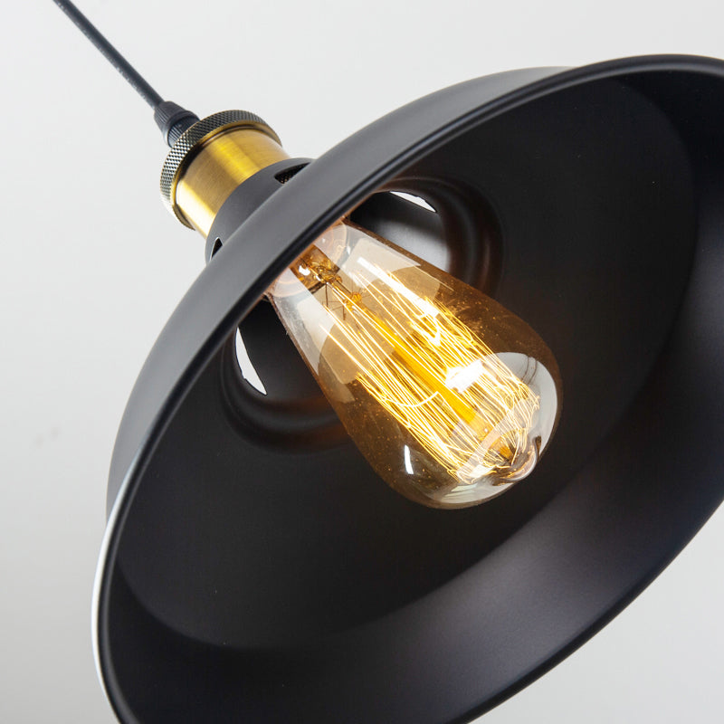 Rustic Pot-Lid Suspension Lighting 1 Head Iron Hanging Light with Venting Hole for Bar Clearhalo 'Art Deco Pendants' 'Black' 'Cast Iron' 'Ceiling Lights' 'Ceramic' 'Crystal' 'Industrial Pendants' 'Industrial' 'Metal' 'Middle Century Pendants' 'Pendant Lights' 'Pendants' 'Rustic Pendants' 'Tiffany' Lighting' 2290303